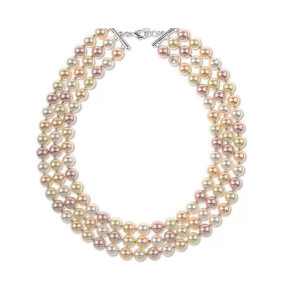 Charter Club Silver-Tone Imitation Pearl Multi-Strand Necklace NWT